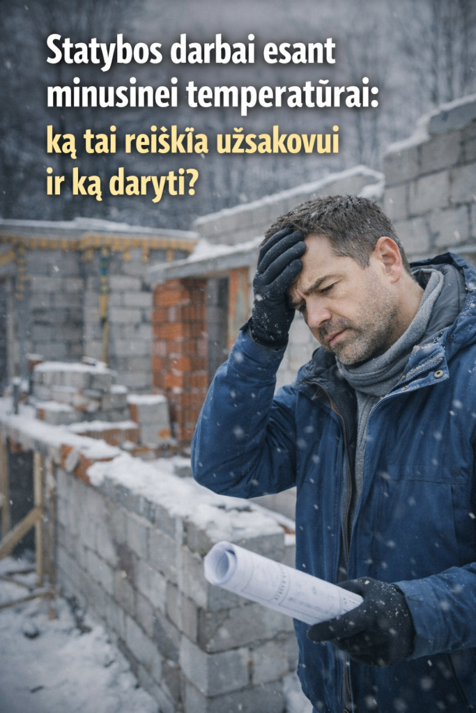 Statybos darbai esant minusinei temperatūrai: ką tai reiškia užsakovui ir ką daryti?